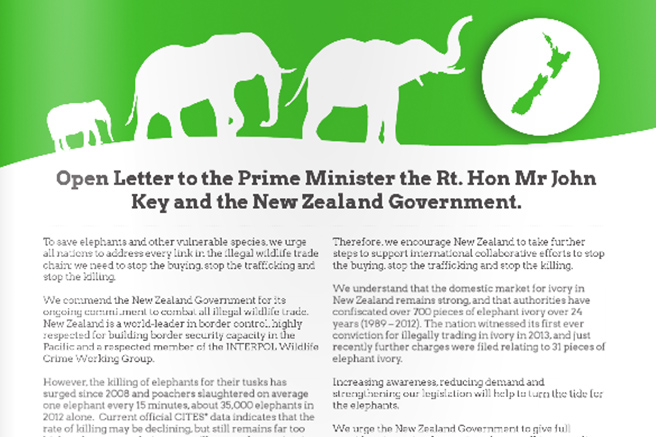 Open Letter To The New Zealand Government On Ivory Trade Ban African