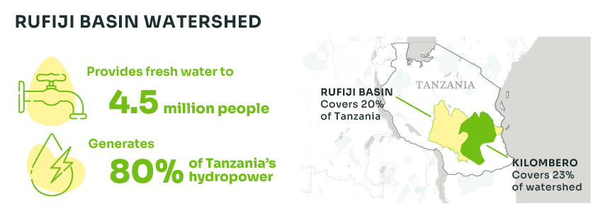 Rufiji Water Basin covers 20% of Tanzania.