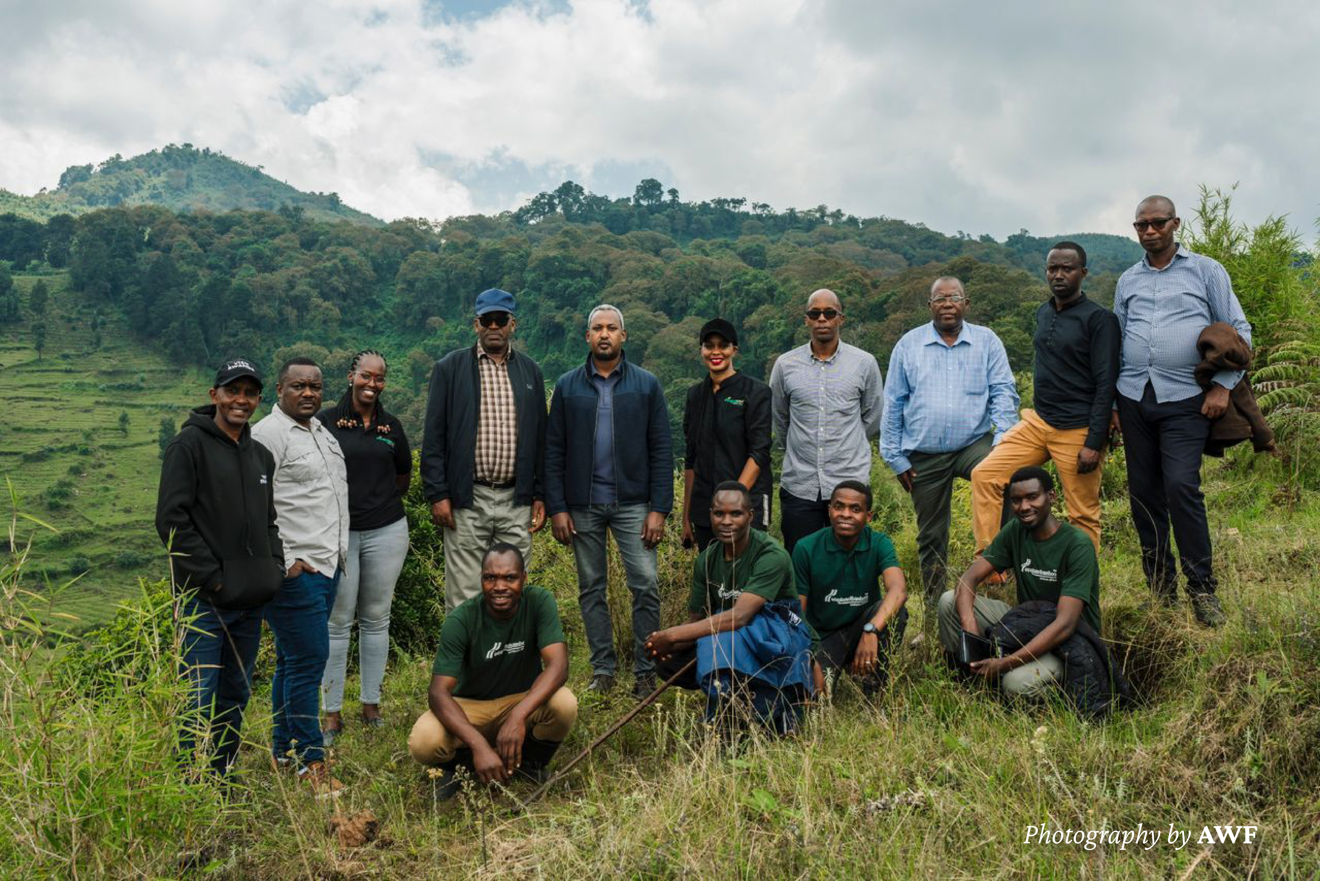 AWF, RDB and partners during the handover of restored land for VNP