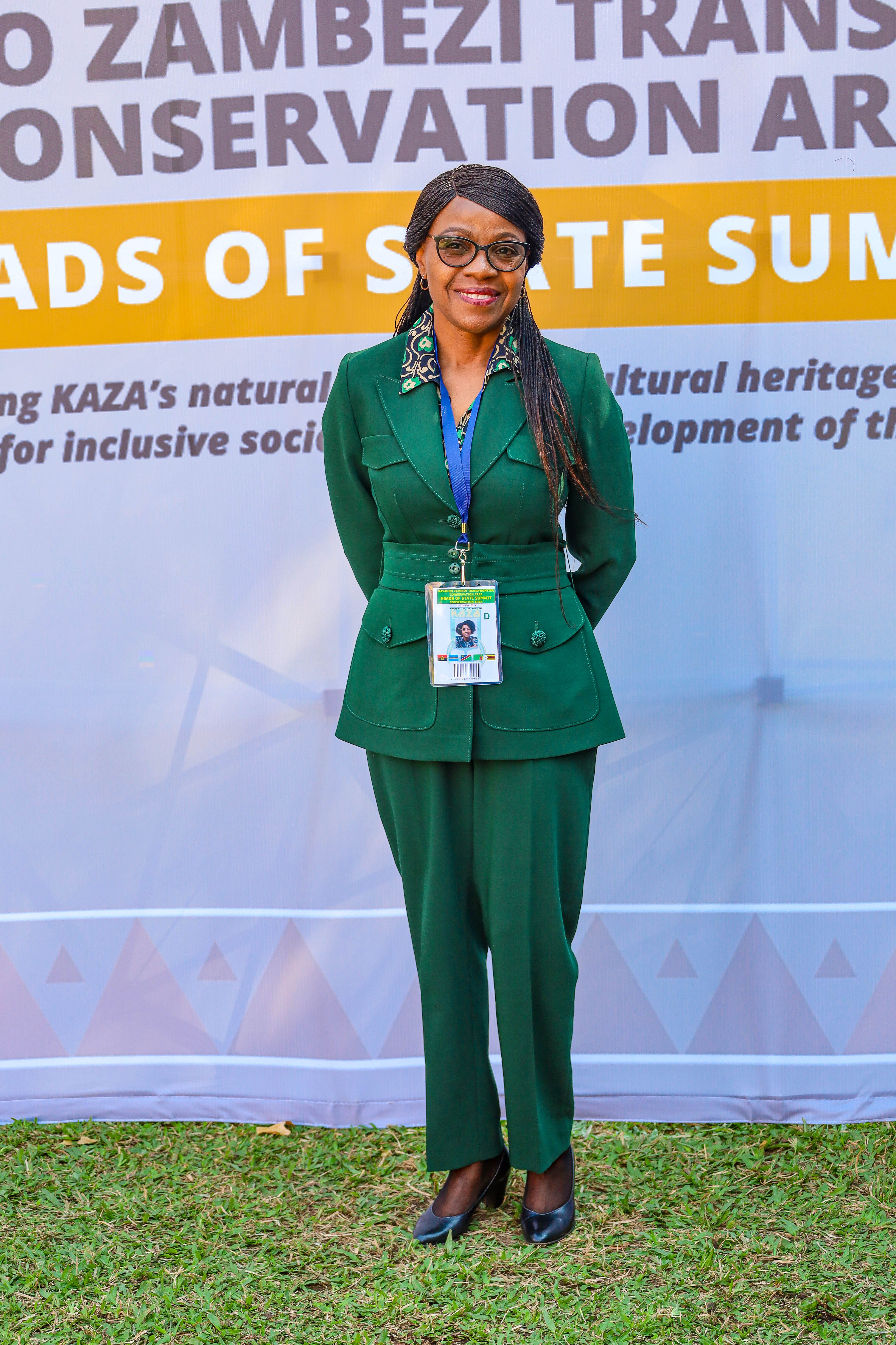 AWF Zimbabwe Country Director, Olivia Mufute at the KAZA TFCA Summit in Zambia