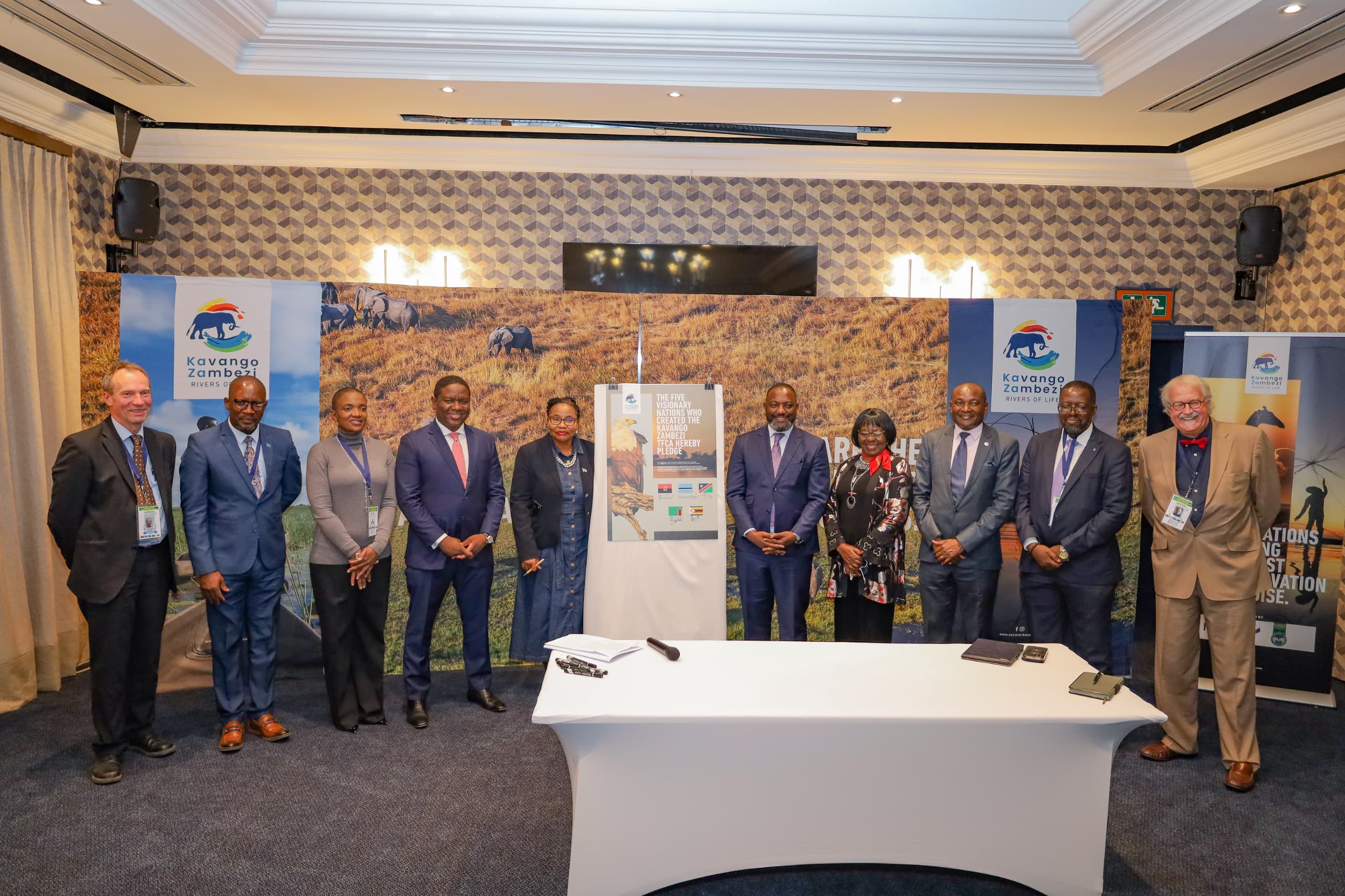 At the KAZA Summit Ministers Session on May 29th, the attending Ministers gathered for a group photo to commemorate the launch of the KAZA Tourism Destination Brand.