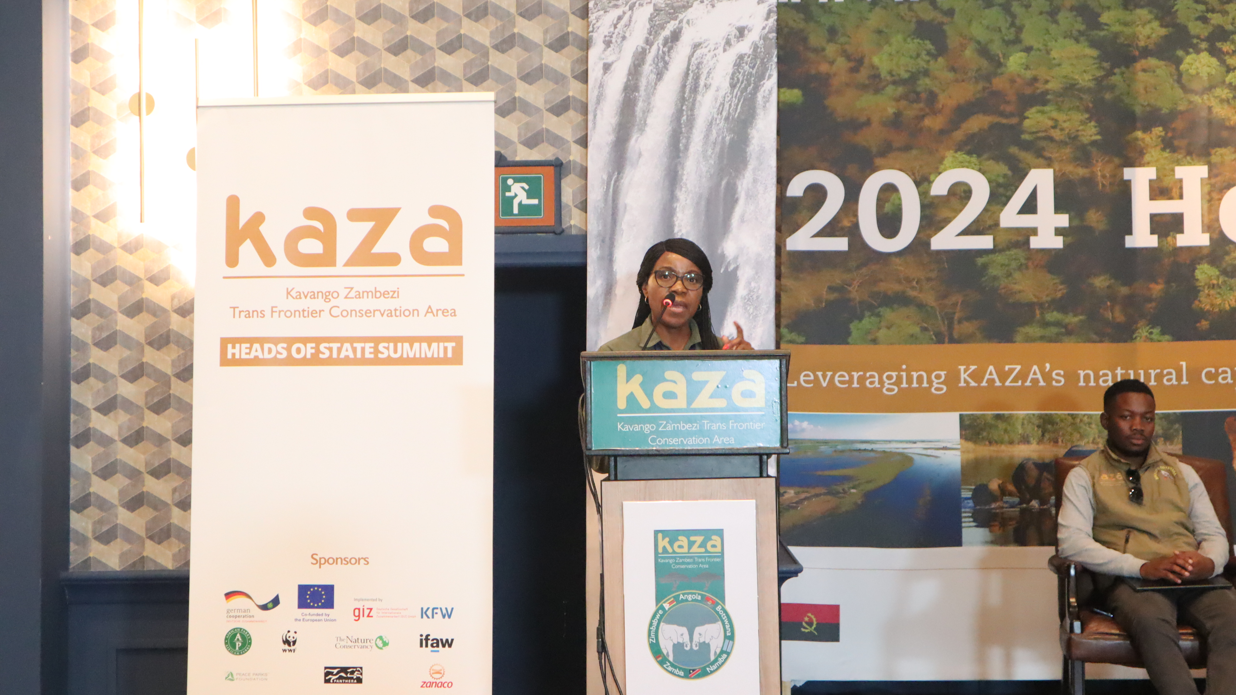 AWF Zimbabwe Country Director, Olivia Mufute during her presentation at the KAZA TFCA Summit in Zambia