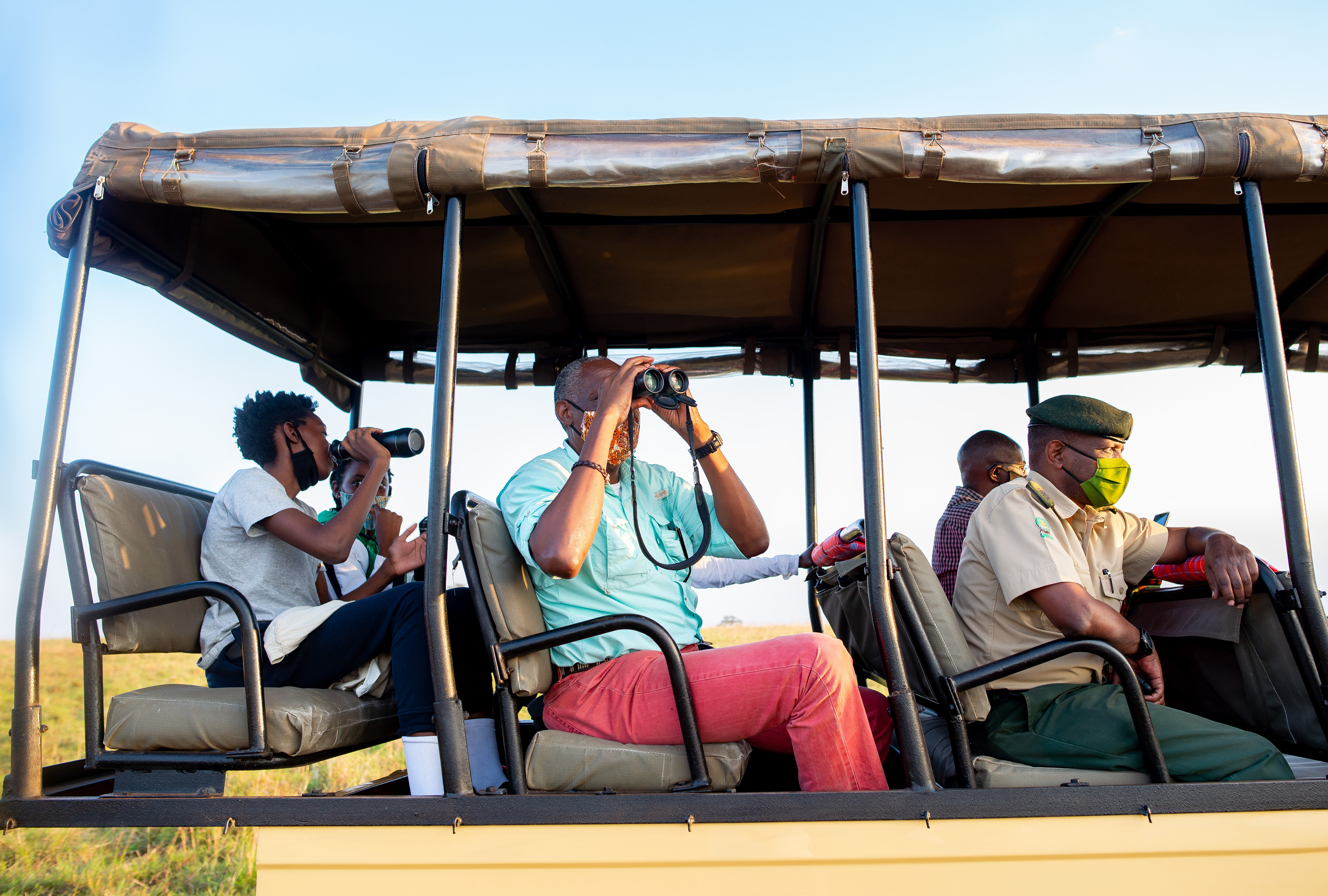 AWF CEO, Kaddu Sebunya on Safari with his family  in Kidepo National Park, Uganda