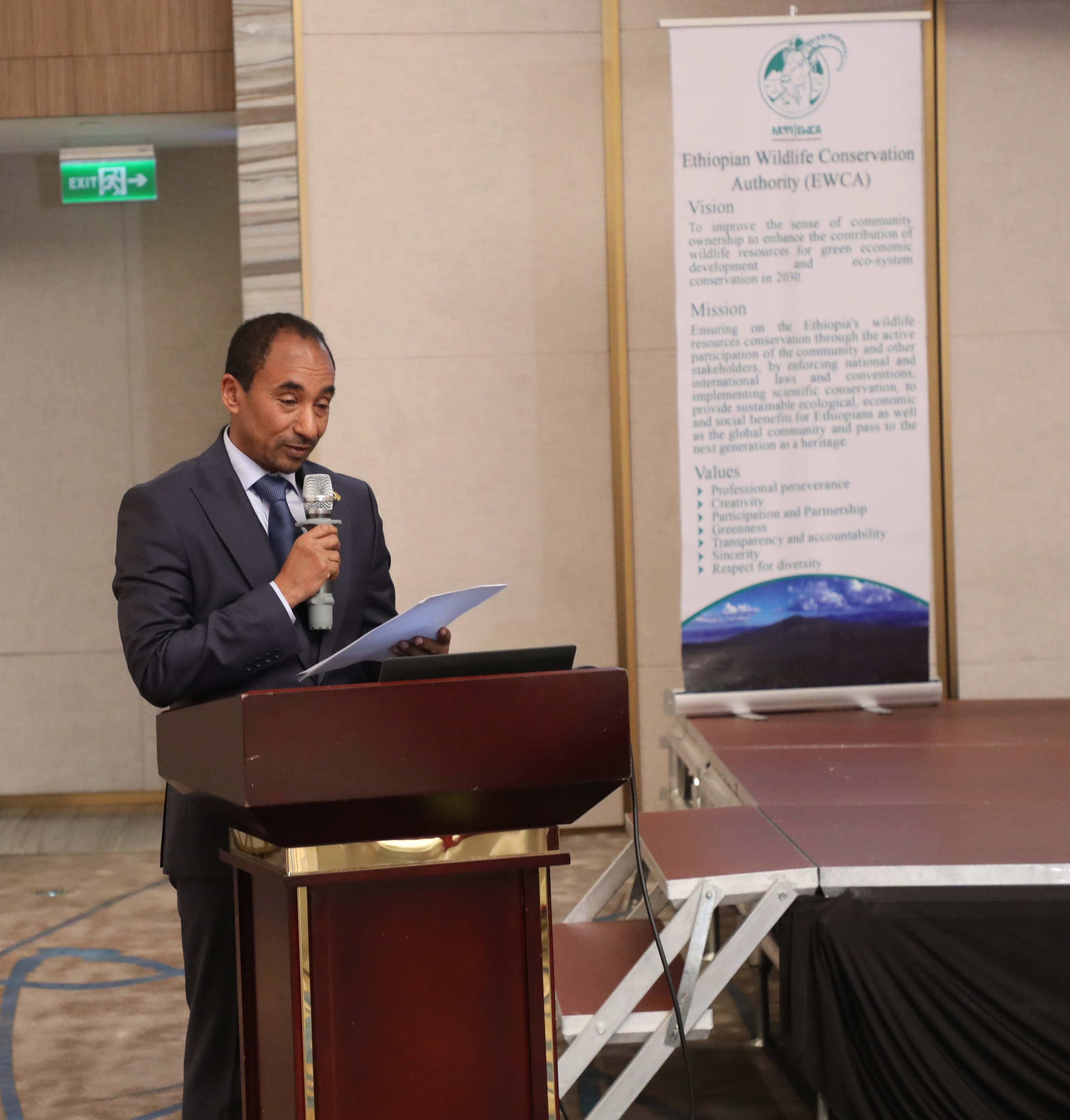 Director General of the Ethiopian Wildlife Conservation Authority, Mr. Kumara Wakjira Gemeda, Speaking at the Launch, 