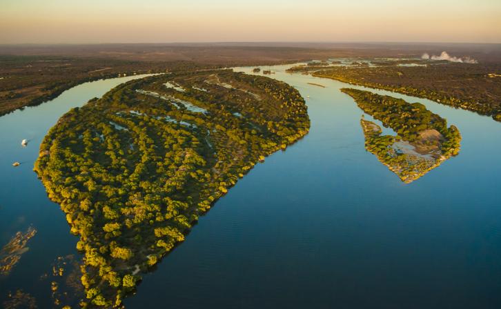 Aerial shot of a river.