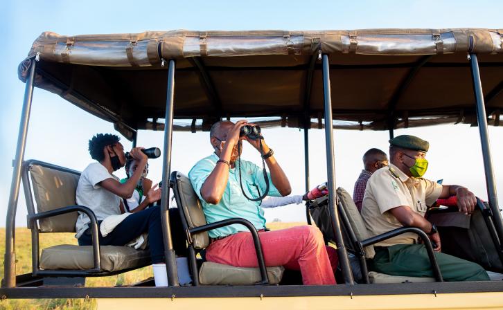 AWF CEO, Kaddu Sebunya on Safari with his family  in Kidepo National Park, Uganda