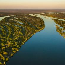 Aerial shot of a river.