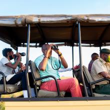 AWF CEO, Kaddu Sebunya on Safari with his family  in Kidepo National Park, Uganda