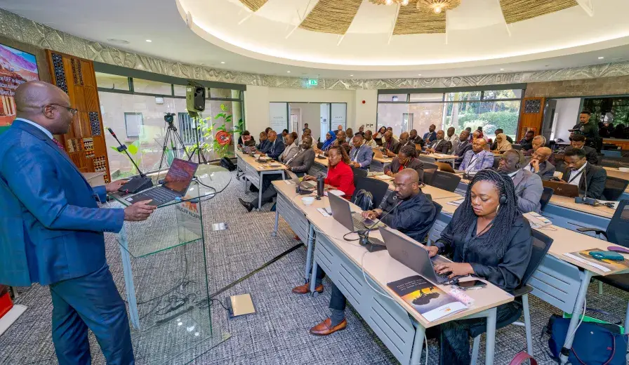 GEF Africa Regional Director, Jonky Tenou leads a session during the GEF Operational Focal Points (OFP's) at the African Wildlife Foundation Headquarters in Nairobi, Kenya