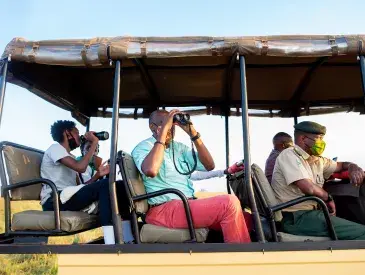 AWF CEO, Kaddu Sebunya on Safari with his family  in Kidepo National Park, Uganda